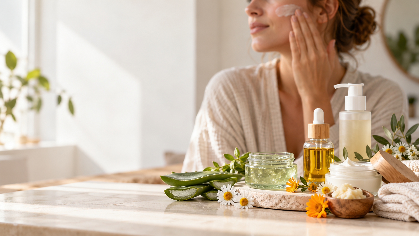 Natürliche Hautpflegeroutine mit Naturheilpraxis Weiß